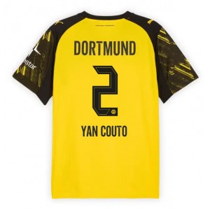 Borussia Dortmund Yan Couto #2 Jalkapallovaatteet Kotipaita 2025-26 Lyhythihainen